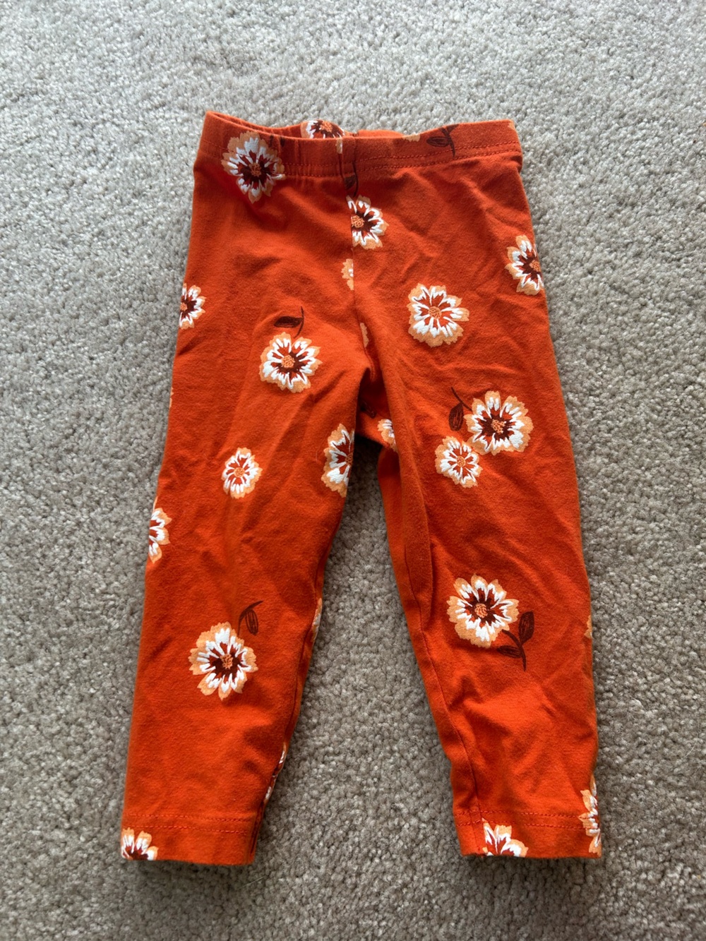 Carter's Orange Floral Print Girls' Leggings